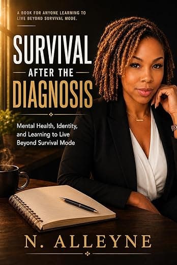 Book cover of “Survival After the Diagnosis: Mental Health, Identity, and Learning to Live Beyond Survival Mode” by N. Alleyne